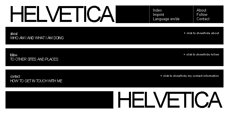 Helvetica Template Bildschirm Ansicht
